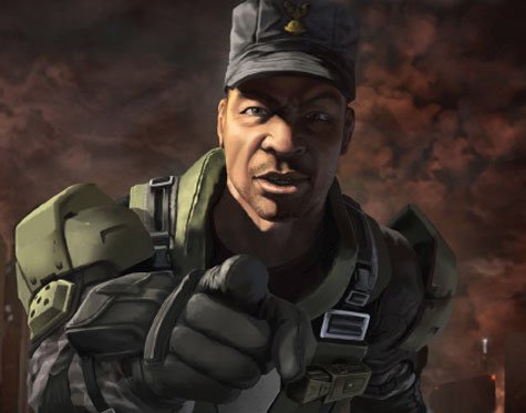 Sergeant Johnson pointing at you